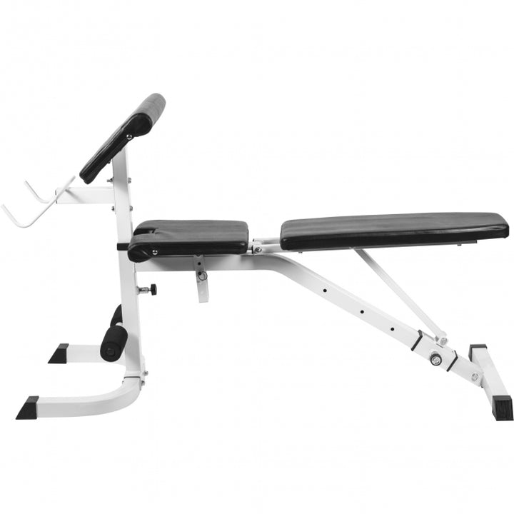 Gorilla Sports | Verstellbare Schrägbank mit Curlpult in Weiß