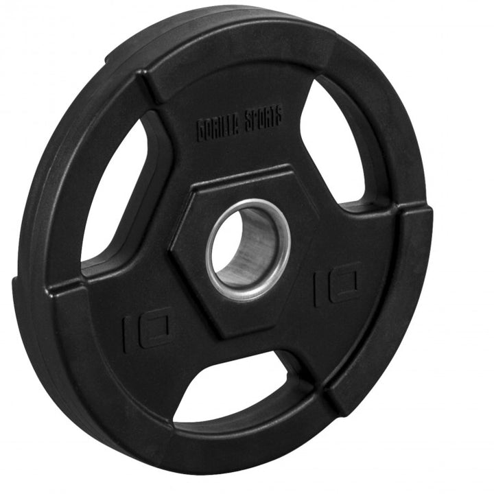 Gorilla Sports | Hantelscheibe Profi 50/51mm Olympia Kunststoff Gripper 1,25-25 kg