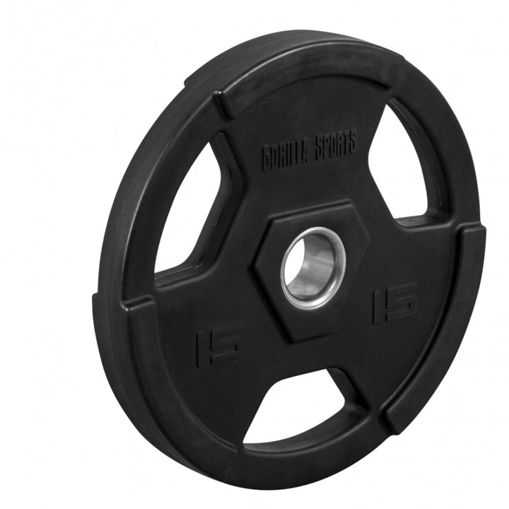 Gorilla Sports | Hantelscheibe Profi 50/51mm Olympia Kunststoff Gripper 1,25-25 kg
