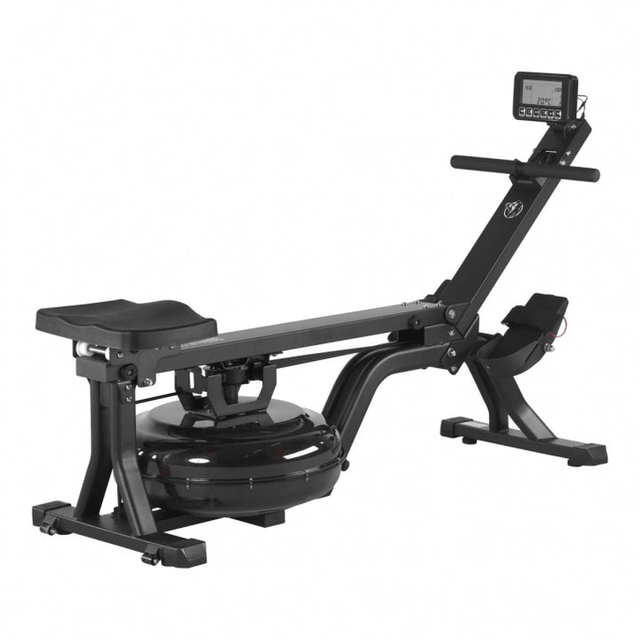 Gorilla Sports | Wasserrudergerät mit Trainingscomputer in Schwarz/Rot