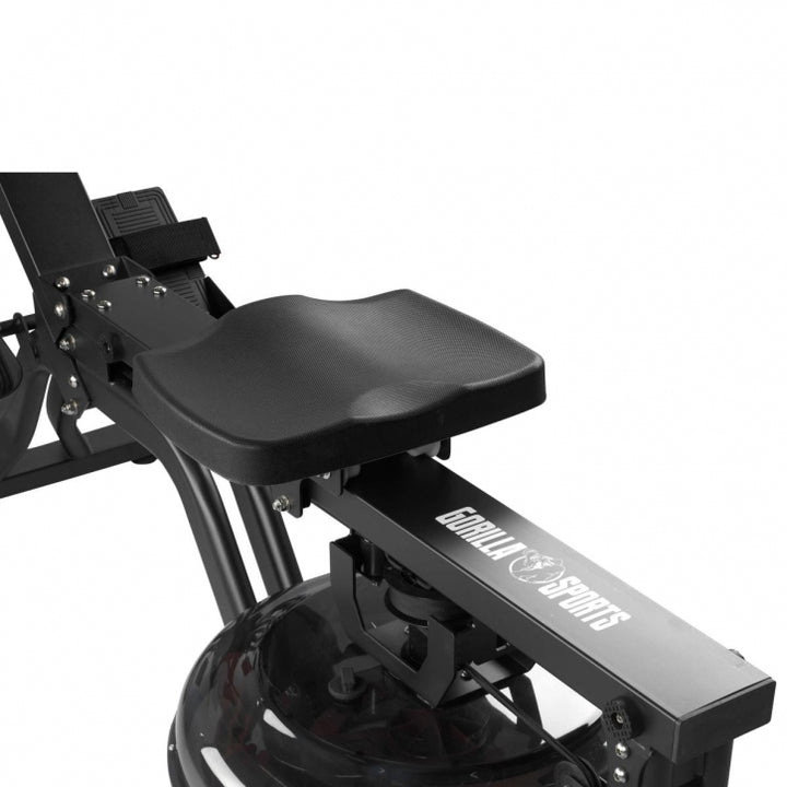 Gorilla Sports | Wasserrudergerät mit Trainingscomputer in Schwarz/Rot