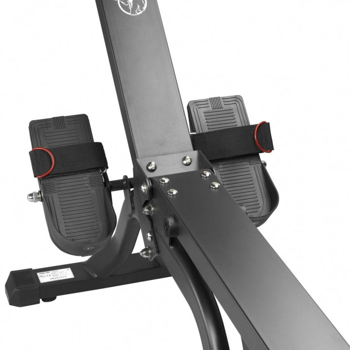 Gorilla Sports | Wasserrudergerät mit Trainingscomputer in Schwarz/Rot