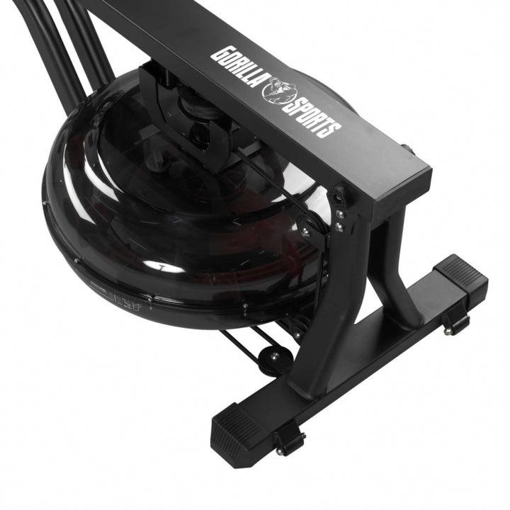 Gorilla Sports | Wasserrudergerät mit Trainingscomputer in Schwarz/Rot