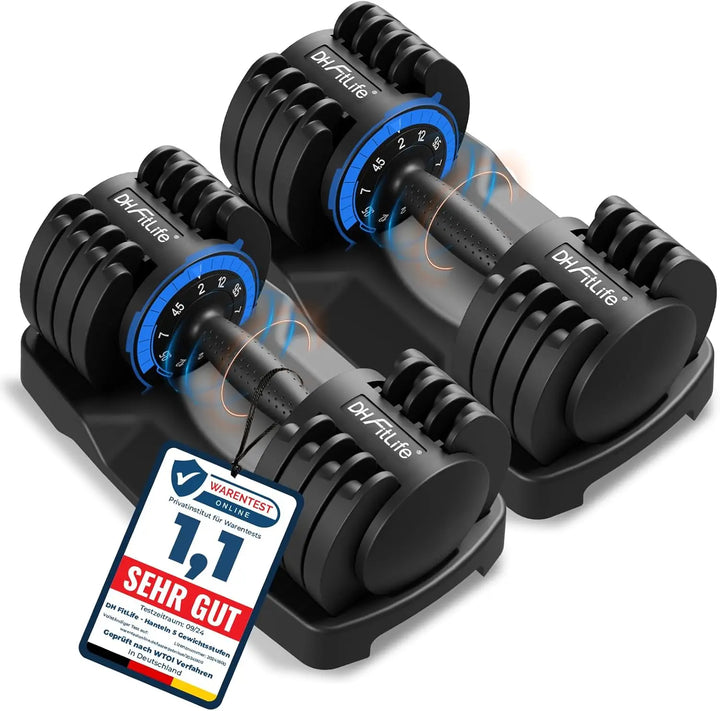 Verstellbare Kurzhanteln (2–12 kg) – Hantelset (2 Hanteln) für dein Heimtraining