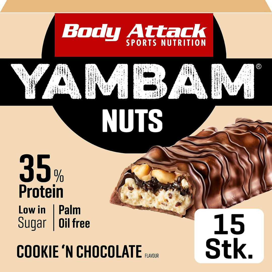 Body Attack | YAMBAM NUTS Protein Riegel (15x55g)
