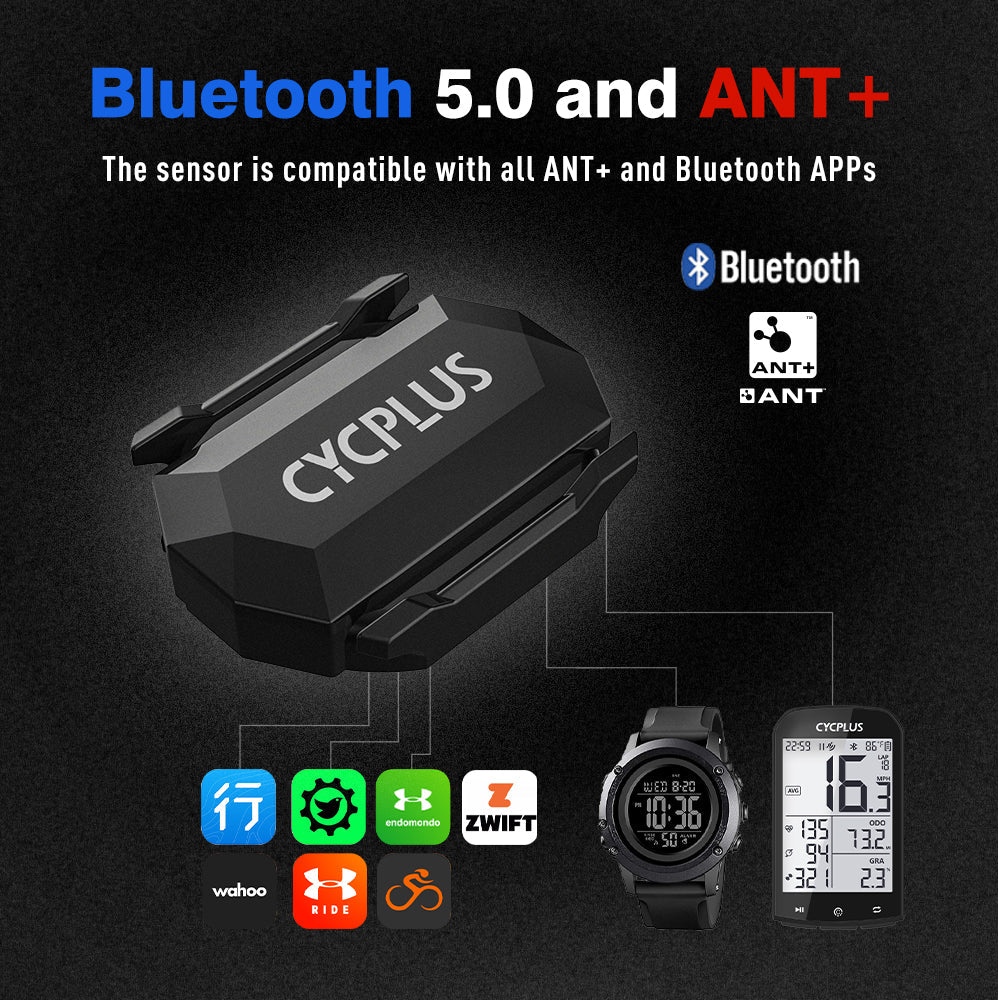 CYCPLUS Geschwindigkeits- & Trittfrequenzsensor (2er Pack) – ANT+ & Bluetooth