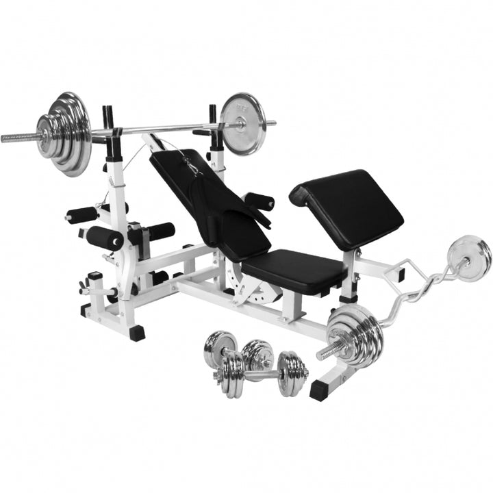 Gorilla Sports | Kraftstation Universal inkl. 108 kg Chrom Set