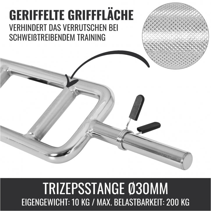 Gorilla Sports | Trizepstrainer mit Sternverschluss/Federverschluss