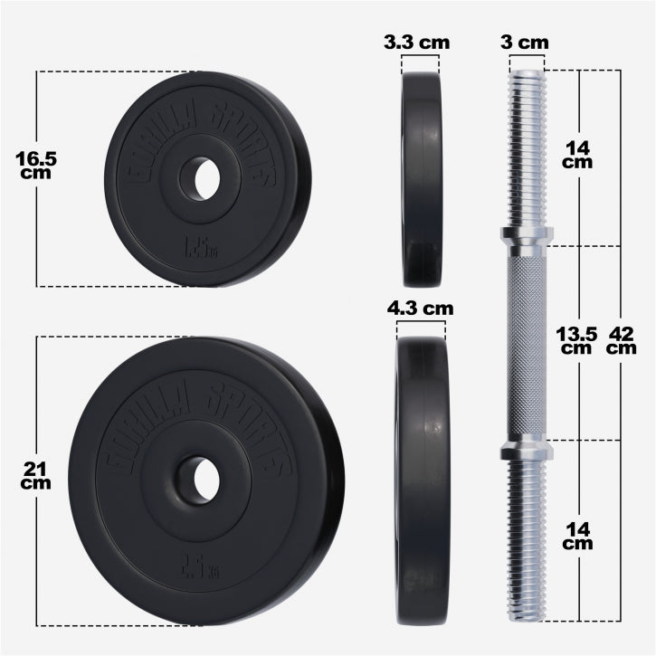 Gorilla Sports | Kurzhantelset Kunststoff 30 kg