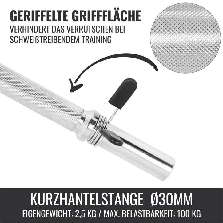 Gorilla Sports | Kurzhantelstangen Chrom