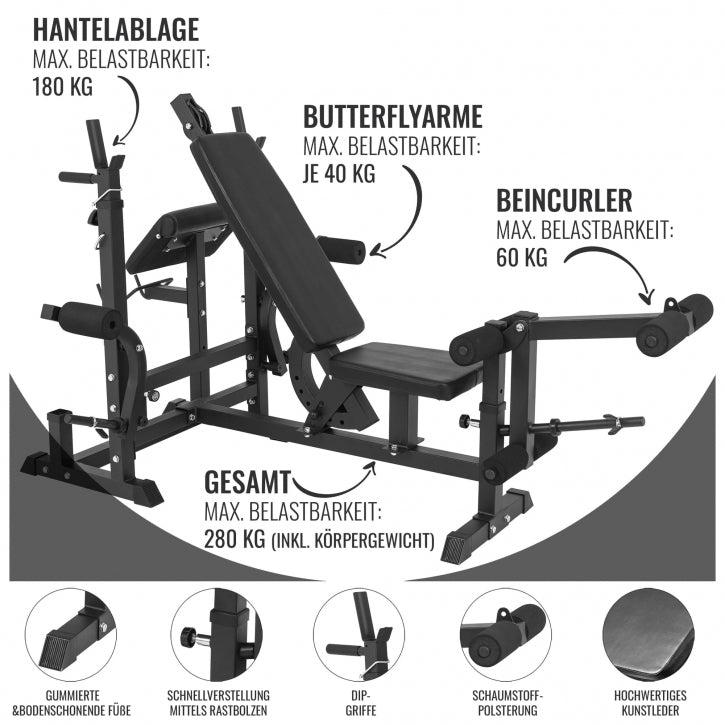 Gorilla Sports | Kraftstation Universal in Weiß und Schwarz