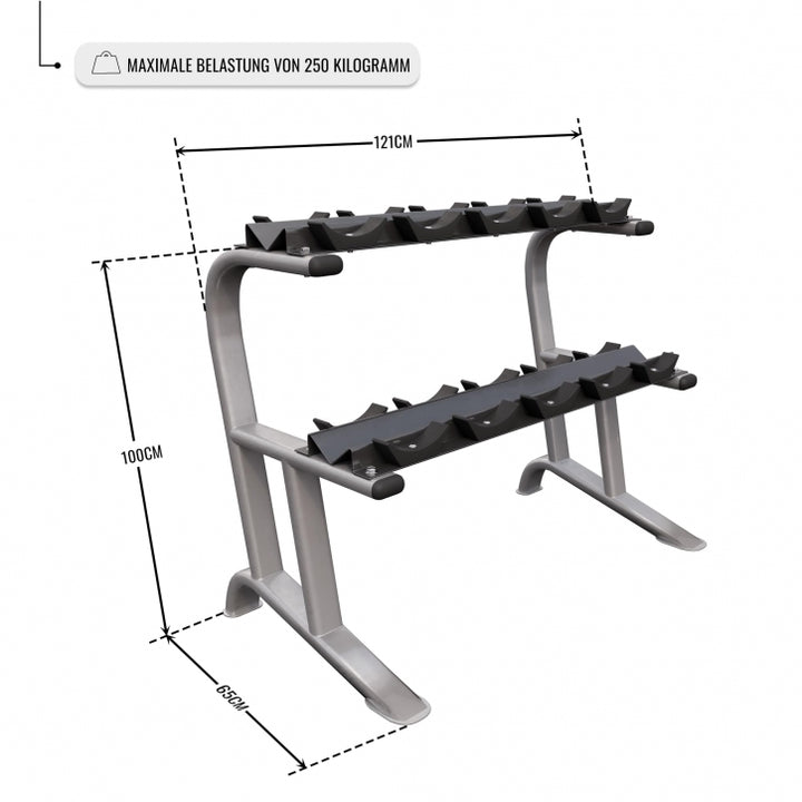 Gorilla Sports | Kurzhantelablage in Silber mit 2 Ablagen