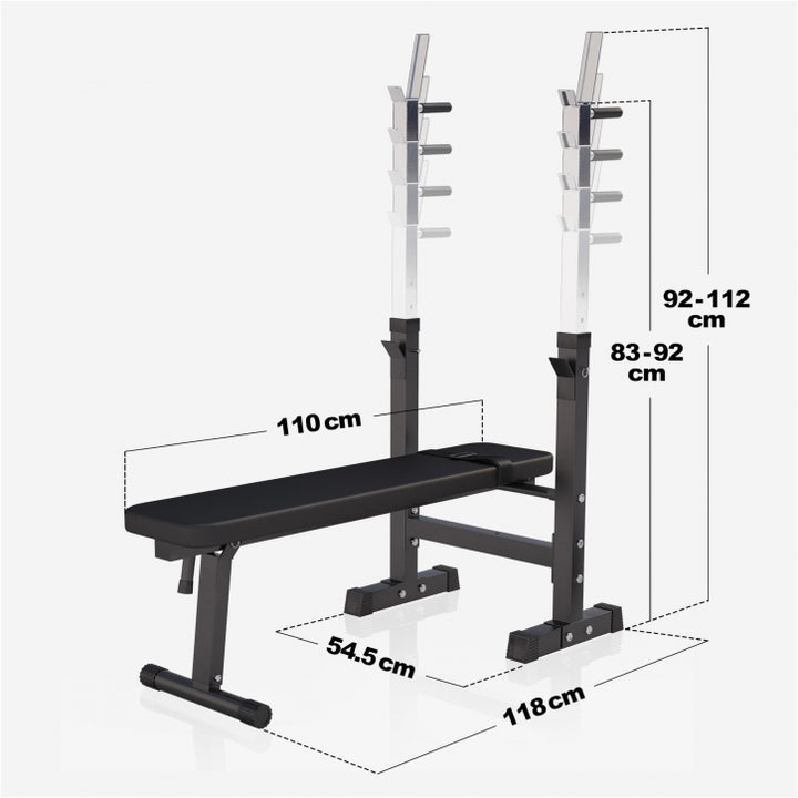 Gorilla Sports | Hantelbank mit Langhantelset 100 kg