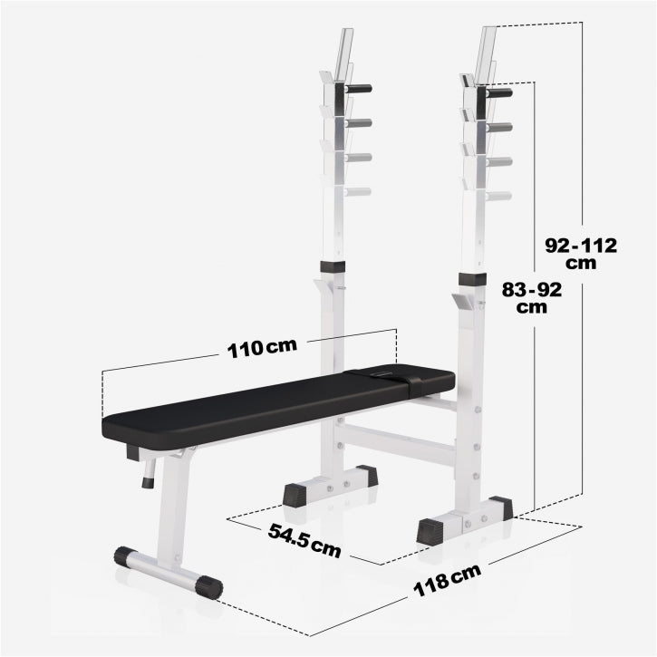 Gorilla Sports | Hantelbank mit Langhantelset 100 kg