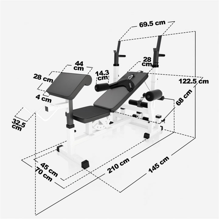 Gorilla Sports | Kraftstation Universal inkl. 108 kg Gummi Set