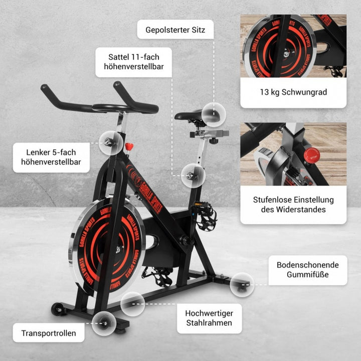 Gorilla Sports | Indoor Cycling mit dem Tretlager F25x50