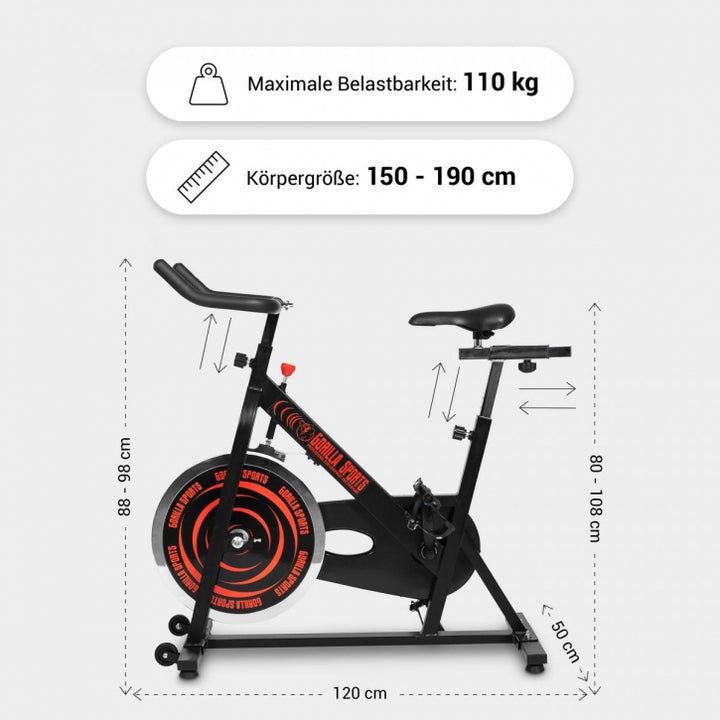 Gorilla Sports | Indoor Cycling mit dem Tretlager F25x50