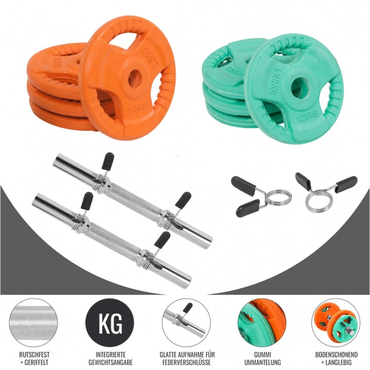 Gorilla Sports | Kurzhantelset Gummi Gripper 20 kg