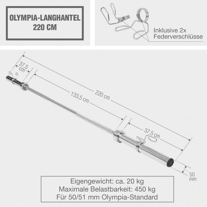 Gorilla Sports | Olympia Langhantel 220 cm