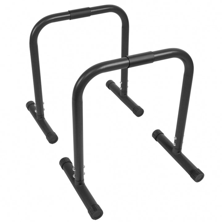 Gorilla Sports | Push-up Stand Bar Parallettes in Schwarz/Rot/Blau