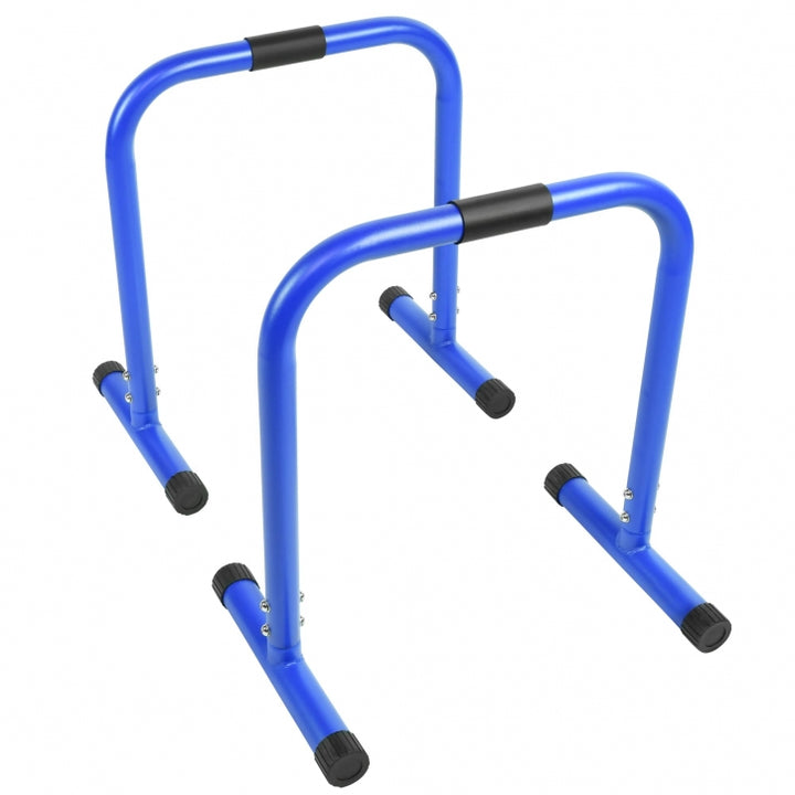 Gorilla Sports | Push-up Stand Bar Parallettes in Schwarz/Rot/Blau