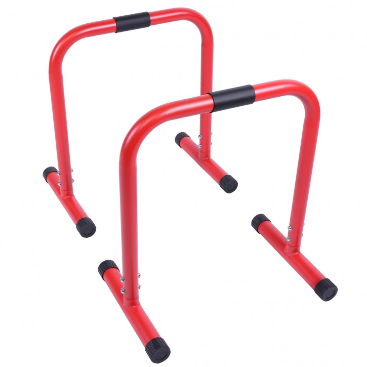 Gorilla Sports Push up Stand Bar Parallettes in Schwarz Rot Blau