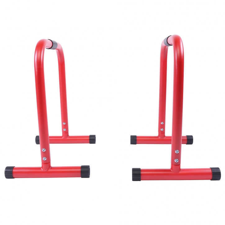 Gorilla Sports | Push-up Stand Bar Parallettes in Schwarz/Rot/Blau