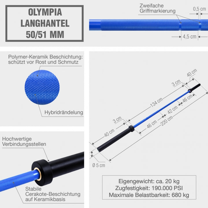 Gorilla Sports | Olympia Langhantel 50/51 mm