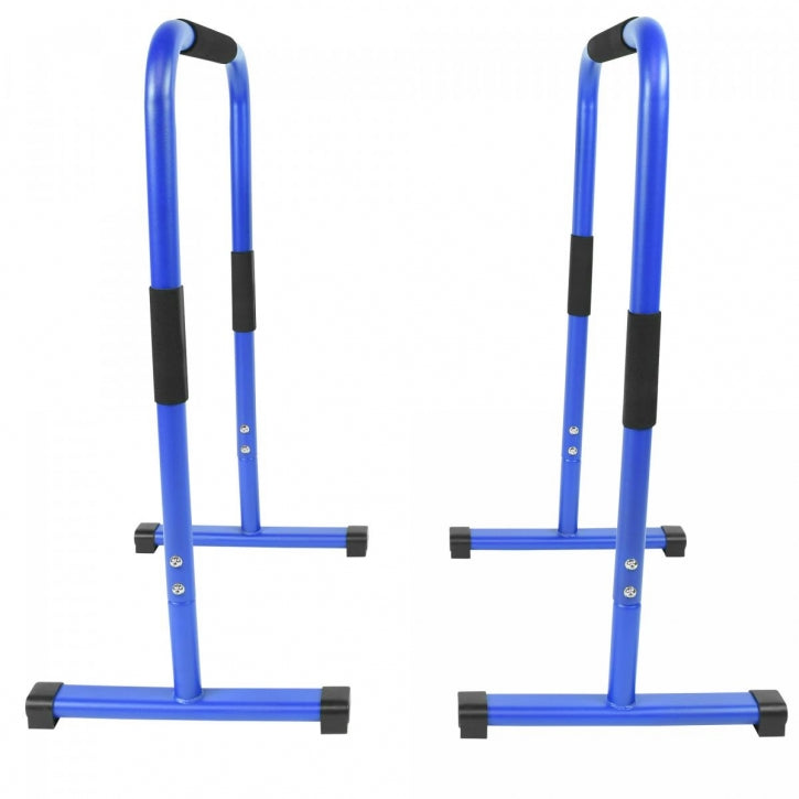 Gorilla Sports | Push Up Stand Dip Barren in Schwarz/Rot/Blau