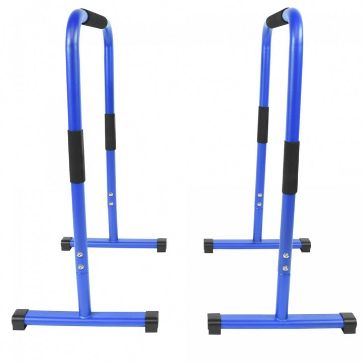 Gorilla Sports | Push Up Stand Dip Barren in Schwarz/Rot/Blau