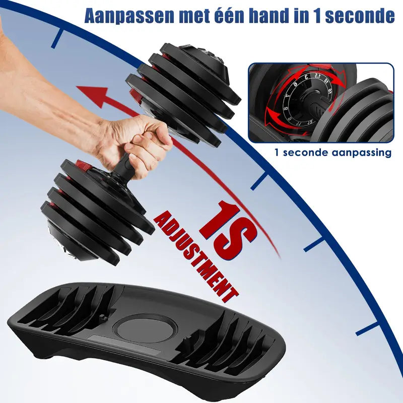 Verstellbare Kurzhanteln (1,5 – 18 kg) – Hantelset (2 Hanteln) für dein Heimtraining