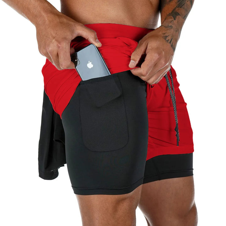 2-in-1-Trainingsshorts mit praktischer Handytasche