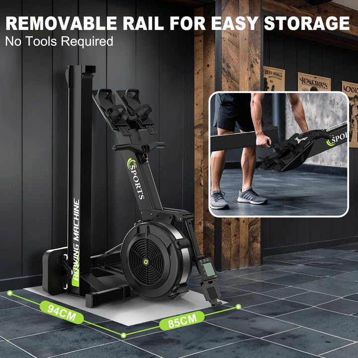 Air Rowing Machine – Rudergerät mit Luftwiderstand, Bluetooth Monitor & 160 kg Belastbarkeit