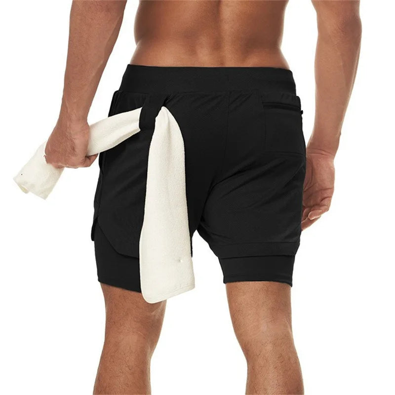 2-in-1-Trainingsshorts mit praktischer Handytasche