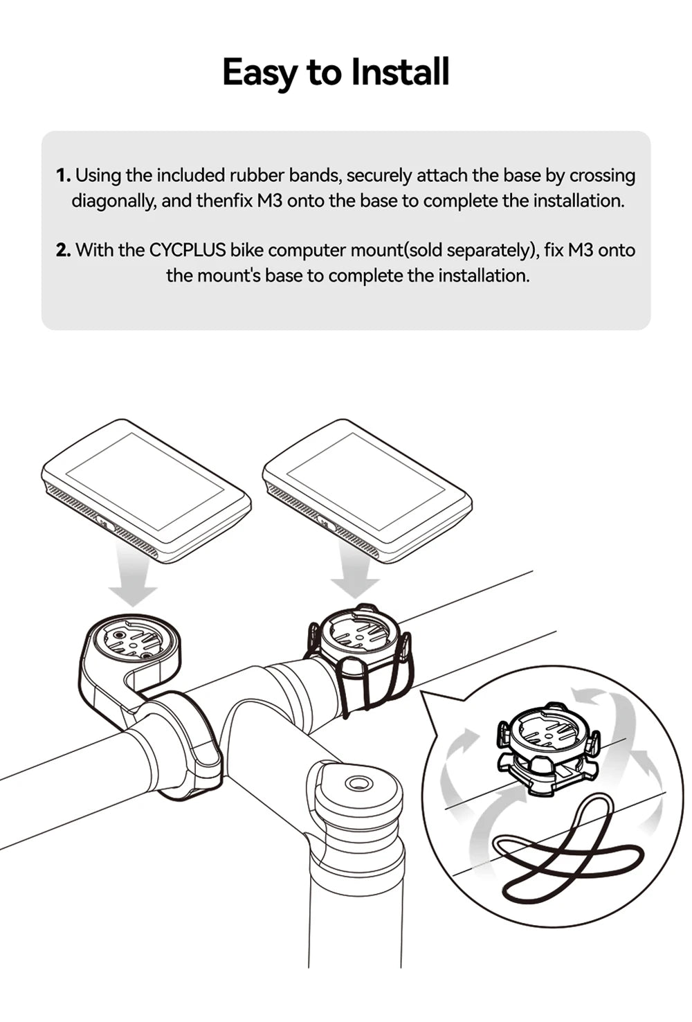 CYCPLUS M3 Bike GPS Computer – 2,8″ Display, Multi-GNSS, 100h Akku