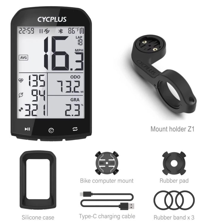 CYCPLUS M1 GPS Fahrradcomputer – 2,9″ Display, ANT+ & Bluetooth 5.0, IPX6 wasserdicht, 35 h Akku, präzises GPS Tracking