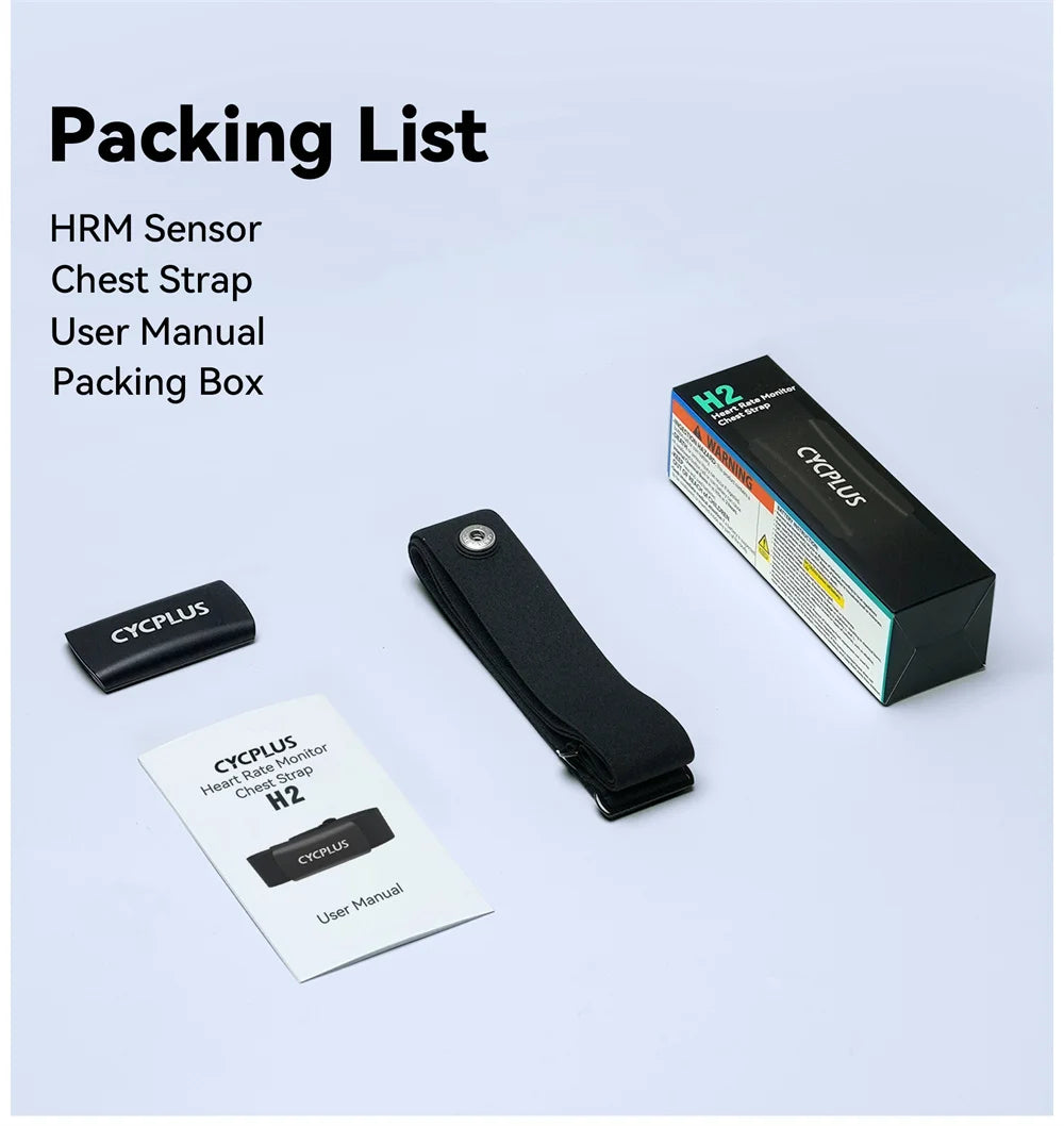 CYCPLUS H2 Herzfrequenz-Brustgurt – ANT+ & Bluetooth Puls-Sensor