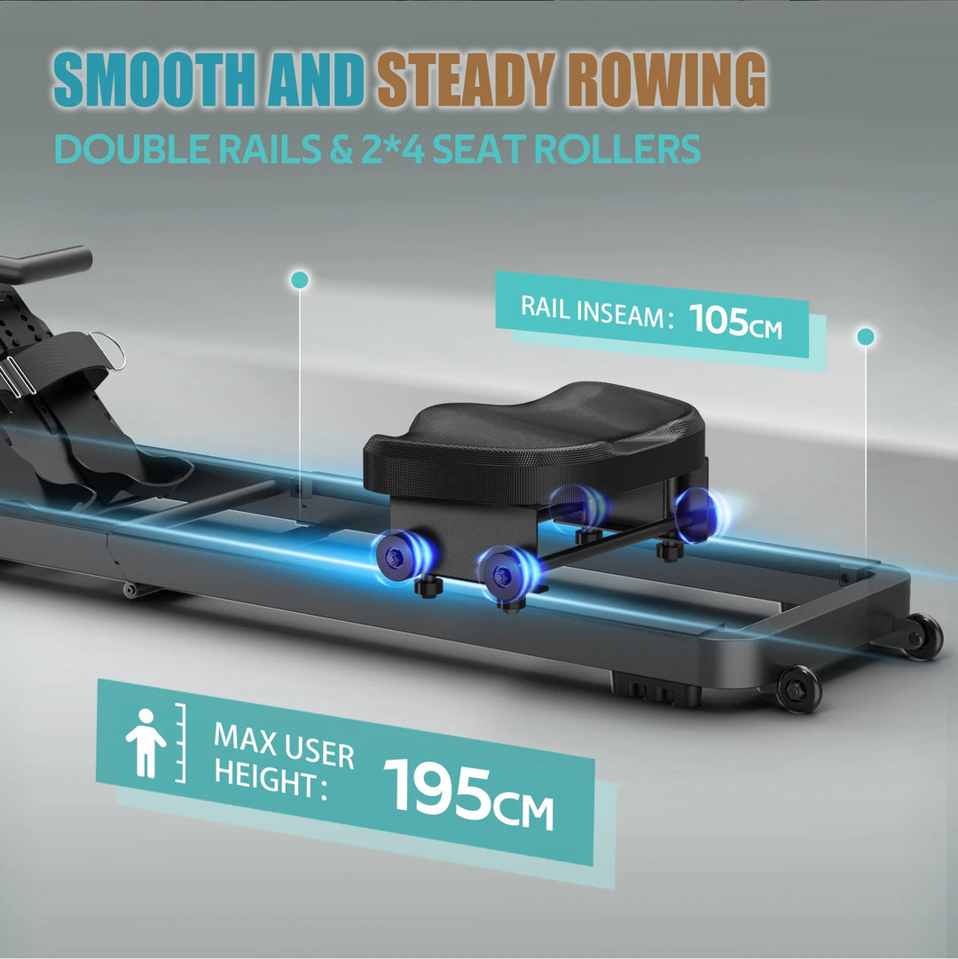 Water Rowing Machine – Klappbares Wasser-Rudergerät mit Bluetooth Display & Tablet-Halter