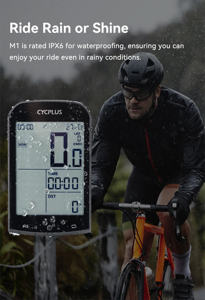 CYCPLUS M1 GPS Fahrradcomputer – 2,9″ Display, ANT+ & Bluetooth 5.0, IPX6 wasserdicht, 35 h Akku, präzises GPS Tracking