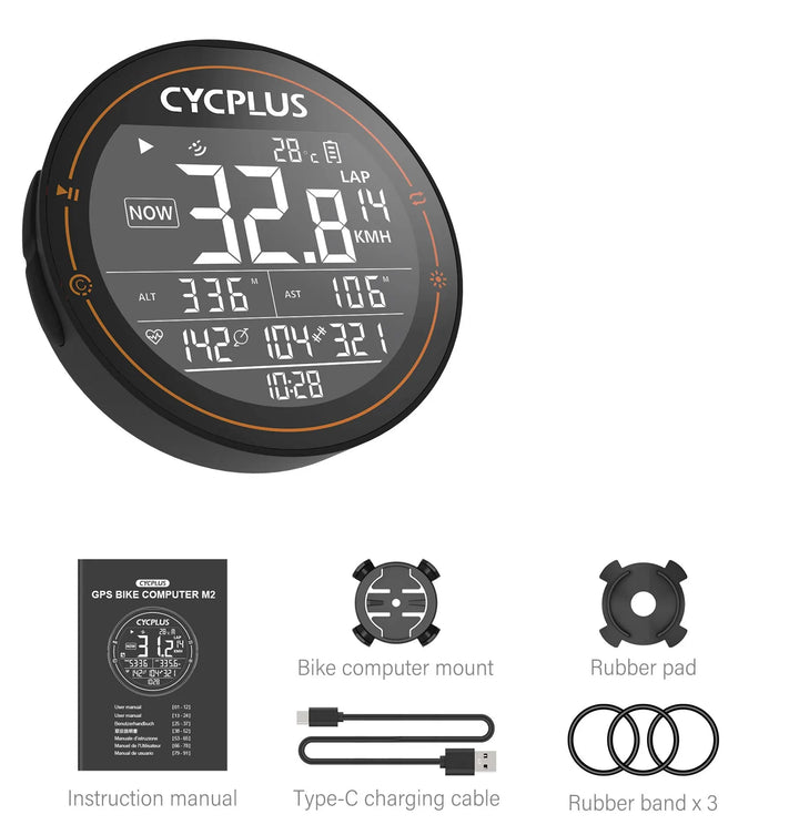 CYCPLUS M2 Bike GPS Computer – Wireless, ANT+, Bluetooth 5.0, wasserdicht, für Rennrad & MTB