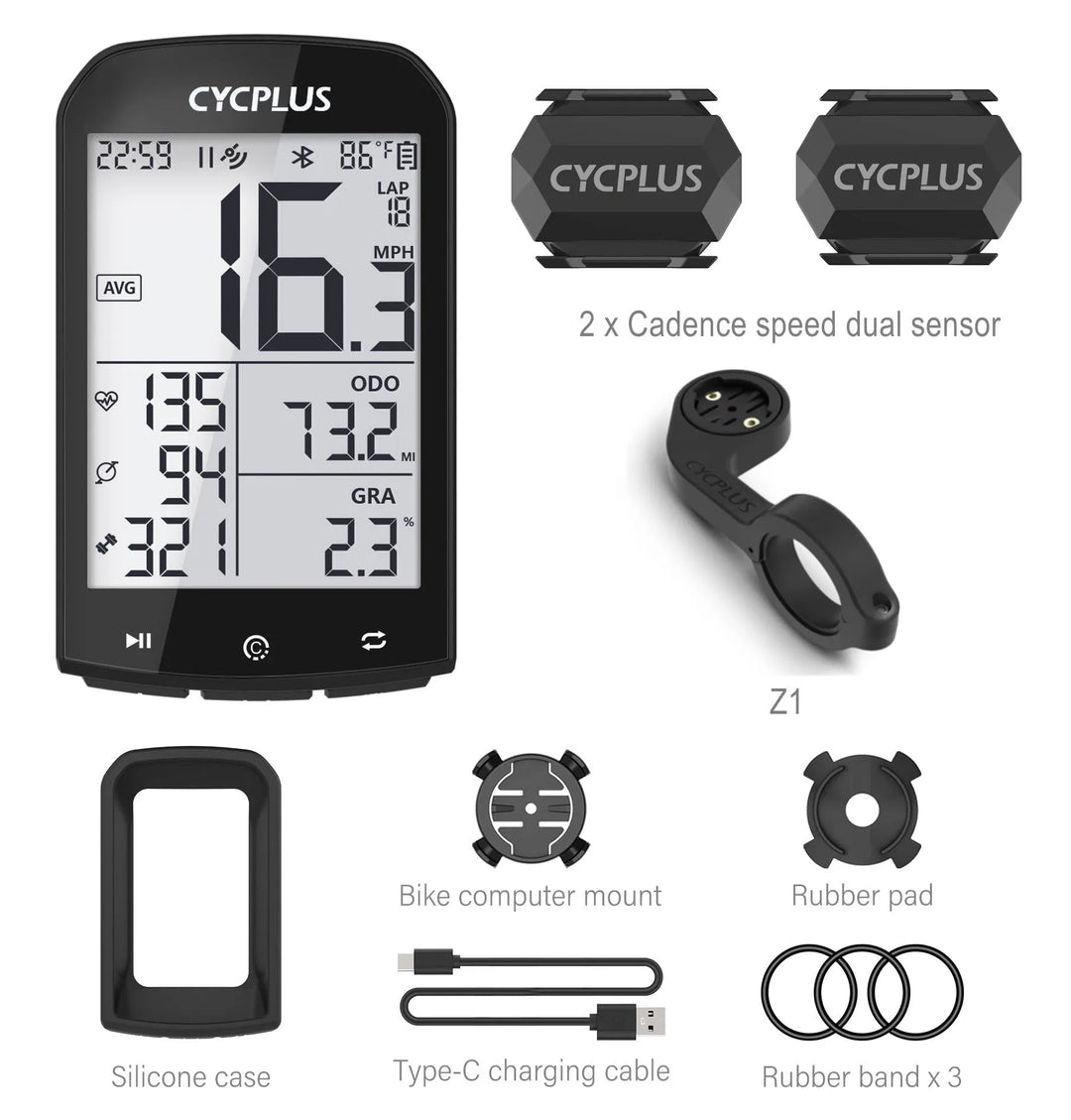 CYCPLUS M1 GPS Fahrradcomputer – 2,9″ Display, ANT+ & Bluetooth 5.0, IPX6 wasserdicht, 35 h Akku, präzises GPS Tracking