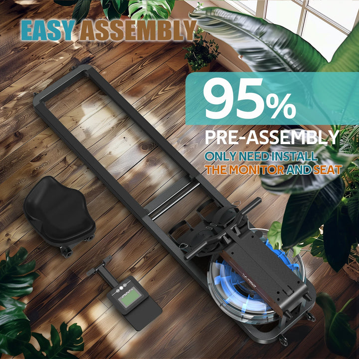 Water Rowing Machine – Klappbares Wasser-Rudergerät mit Bluetooth Display & Tablet-Halter