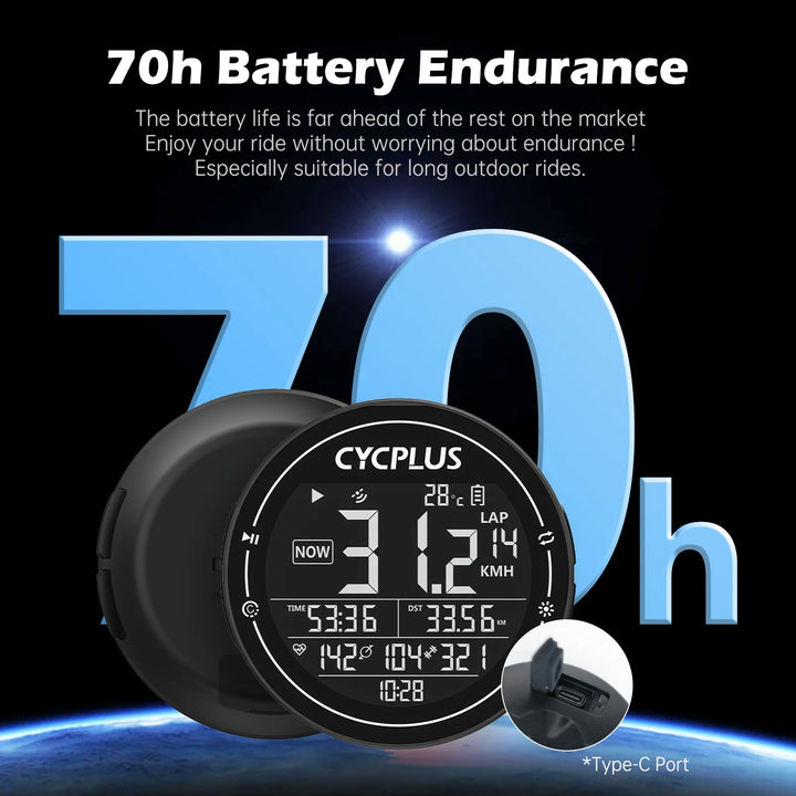 CYCPLUS M2 Bike GPS Computer – Wireless, ANT+, Bluetooth 5.0, wasserdicht, für Rennrad & MTB