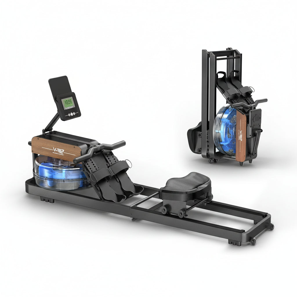 Water Rowing Machine – Klappbares Wasser-Rudergerät mit Bluetooth Display & Tablet-Halter
