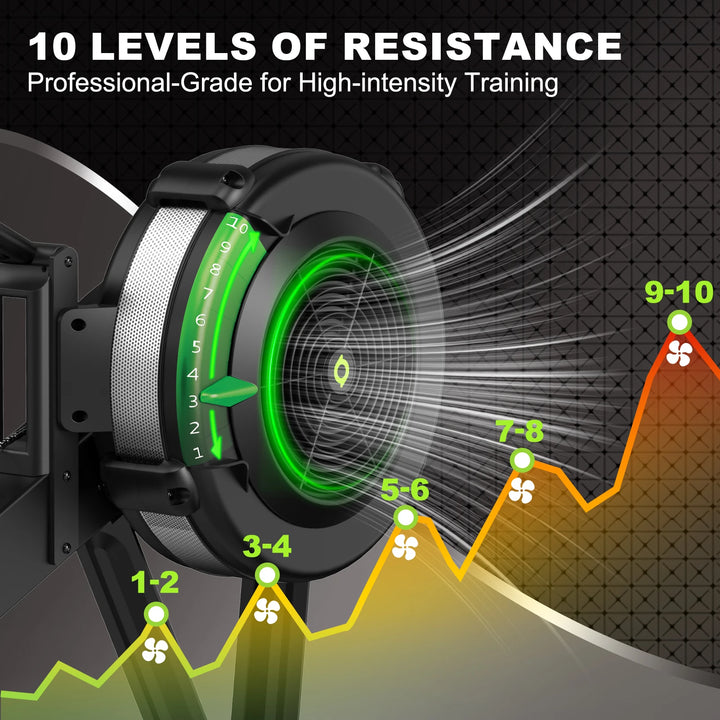 Air Rowing Machine – Rudergerät mit Luftwiderstand, Bluetooth Monitor & 160 kg Belastbarkeit