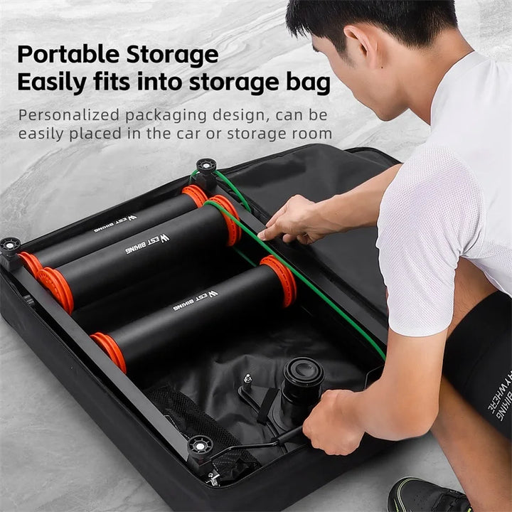 WEST BIKING Silent Rennrad Roller – Premium Indoor-Rollentrainer aus Aluminium (faltbar & extrem leise)