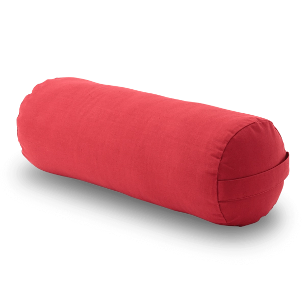 Lotus Works | Yoga-Bolster Relax 58xØ22cm, Baumwolle, in rot