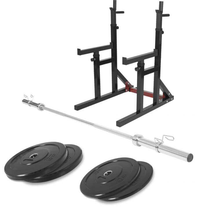 Gorilla Sports | Squat Rack Set 50mm in Schwarz/Rot