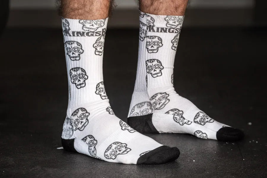 KINGSBOX SOCKS - BLACK SKULL HEADS